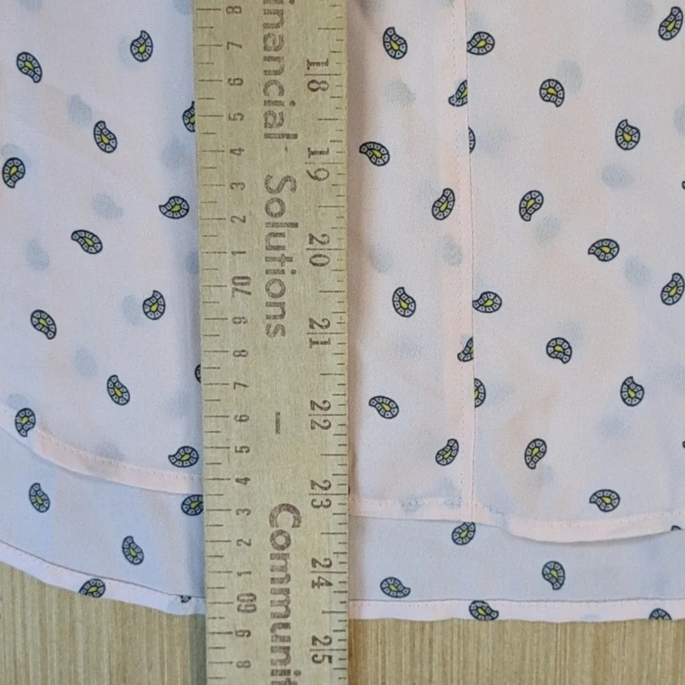 Loft Women's Preppy Career Office Elevated Basic Top Size S Petite Pink Paisley